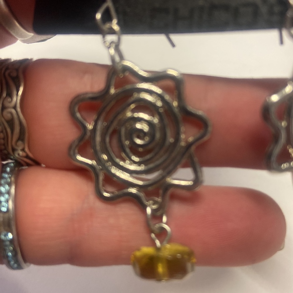 New Chicos silver, sun/swirl drop earrings - Picture 3 of 4